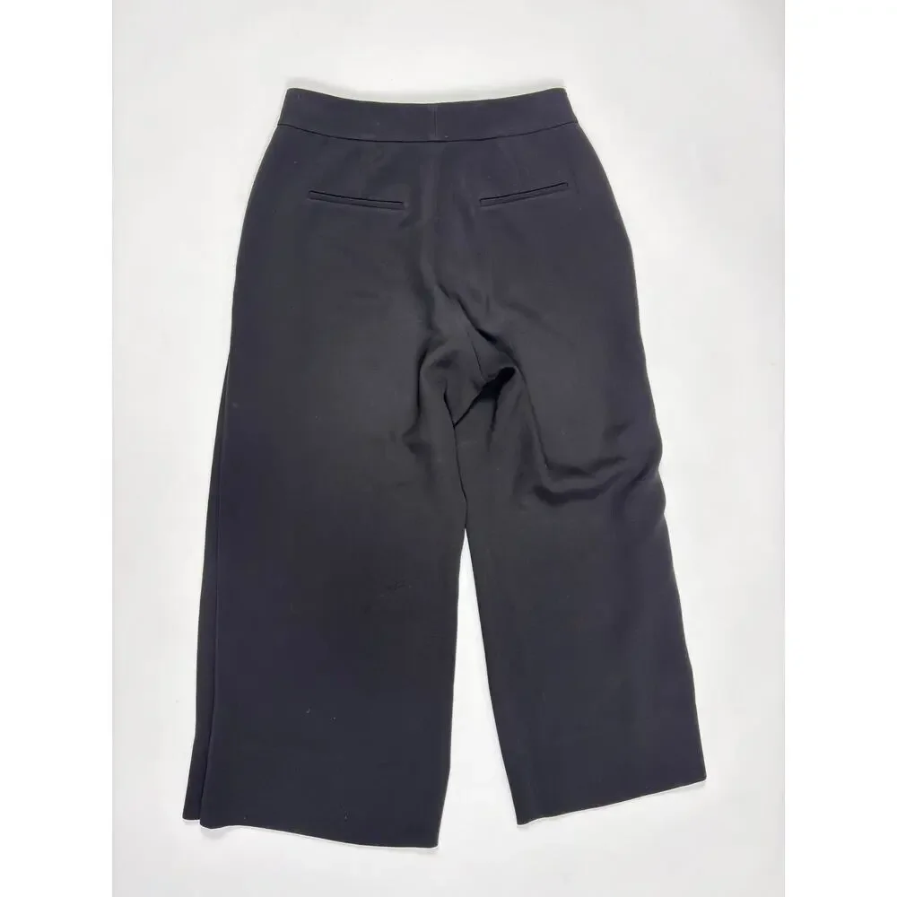 M.M.LaFleur Black Wide Leg Crop Pants Culottes Japanese Triacetate Minimalist 6 - Picture 7 of 12